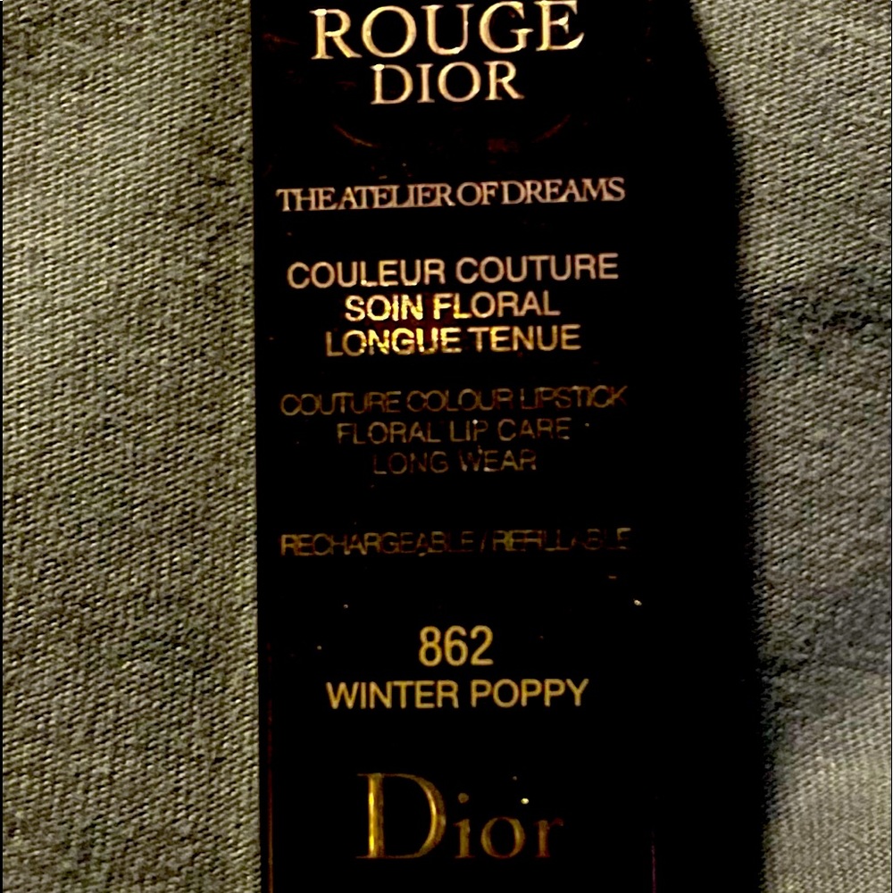 Dior lipstick in 862 Winter Poppy